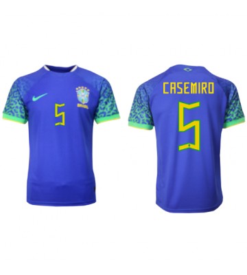 Brazil Casemiro #5 Replica Away Stadium Shirt World Cup 2022 Short Sleeve